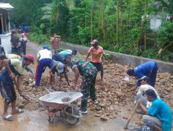 Bendungan Jebol, Koramil Kerahkan Anggota Bantu Warga