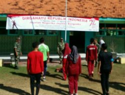 Koramil 0827/01 Kota dan Polsek,Berikan Latihan Pasukan Paskibra Wilayah Kecamatan Batuan