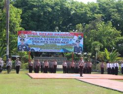 Komandan Kodim 0827 Sumenep Hadir Apel Gelar Pasukan Operasi ” Zebra Semeru 2017 ” di Mapolres Sumenep