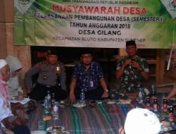 Kapten Galang Prayitno Danramil 0827/04 Bluto Berikan Sambutan Musrenbangdes