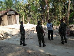 Babinsa Pragaan Cek Kebenaran Dampak Gempa Diwilayah Binaan