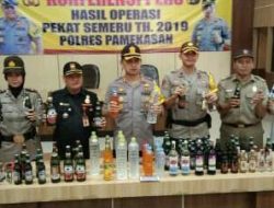 OPS 2019, Polres Pamekasan Amankan Ratusan Botol Miras dan Narkoba