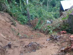 Tebing Longsor di Desa Basoka, Akses Jalan Lumpuh Total