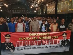 Deklarasi Pilkada Damai 2020 Kapolres Sumenep Bersama Awak Media