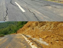 Habis Anggaran Miliaran, Jalan Hotmix  Lingkar Utara Pecah dan Amblas