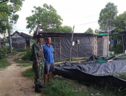 Babinsa Koramil 0827/06 Saronggi menyambangi Pemilik Tambak Udang di Desa Saroka