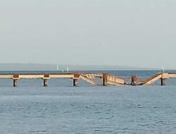 Pekerjaan Proyek Jembatan Giliyang  Anggaran Rp15 Miliar Ambruk