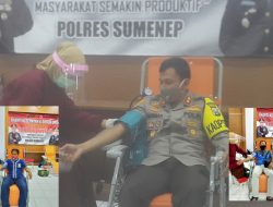 Polres Sumenep Giat Bhakti Kesehatan, Awak Media Ikut Sumbangkan Darah