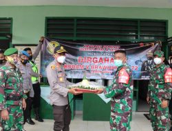 HUT Kodam V  ke-72, Kodim 0827 Sumenep Dapat Kejutan Tumpeng Dari Kapolres