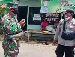 Babinsa Sapudi Bersama Bhabinkamtibmas, Gelar Penegakan Disiplin Prokes