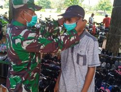 TNI- Polri di Sumenep, Blusukan ke Pasar Sosialisasi Social Distancing