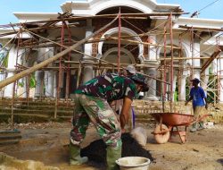 Perehapan Masjid Al Mujahidin Bersama Satgas TMMD Sumenep, Capai 63 Persen