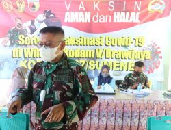 Penerapan PPKM Level 2, Dandim 0827/Sumenep Cek Langsung Gelaran Ops Yustisi Dilanjutkan Vaksinasi