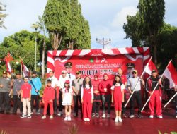 Dandim 0827/Sumenep Memeriahkan Gerakan Pembagian 10 Juta Bendera Merah Putih
