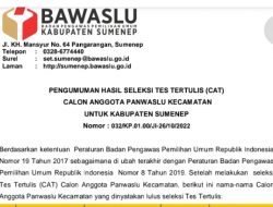 Rekrutmen Panwascam Sumenep Pemilu 2024 Disoal, Sertifikasi Lulus Seleksi Tes Tulis?