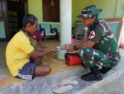 Mantap ! Tim Kesehatan Lakukan Pemeriksaan Masyarakat TMMD ke 116 Kodim 0827 Sumenep