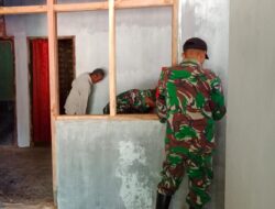 RTLH Milik  Warga Manding, Babinsa Kebut  Proses Plamir 