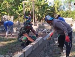 RTLH Milik Masiya Mulai Bangun Dinding oleh Satgas TMMD