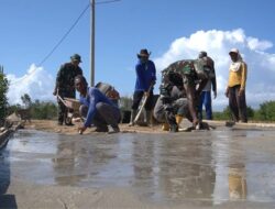 Cermat, Satgas TMMD Bangun Rabat Beton Sesuai Kualitas