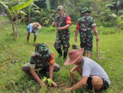 Babinsa Tanam Pohon Sukun Bersama Warga Batuputih Laok