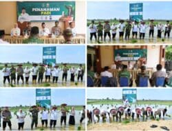 Penanaman Padi di Gunggung, Dandim Sumenep Turun Langsung Dampingi Petani