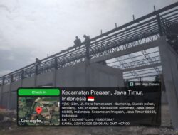 Babinsa Pragaan Awasi Pemasangan Rangka Atap Pembangunan Koperasi Desa Merah Putih