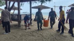 TNI-Polri Bersih-Bersih Pantai Sembilan, Wisata Ikon Giligenting Makin Terawat