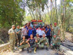 Babinsa Turun Tangan, Kebakaran Lahan Bambu Terjadi di Bluto